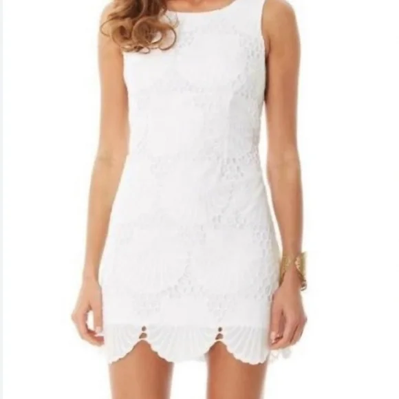 White Scallop Lace Fabric - Picture 6 of 15